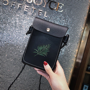 Bags for Women 2019 Plant Embroidery Simple Retro Bag Female Shulder Bags Messenger Bags Mobile Phone Bag